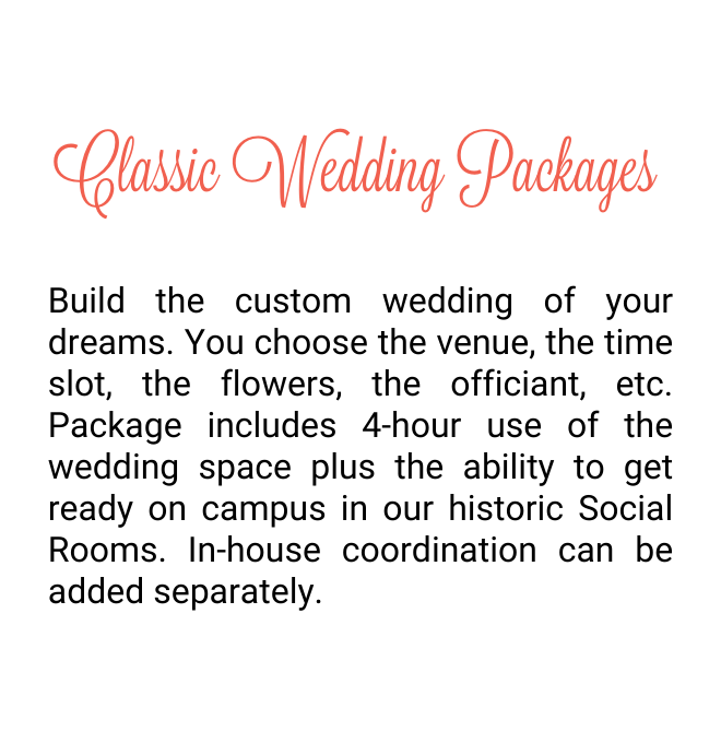 Classic Wedding Packages - click to learn more