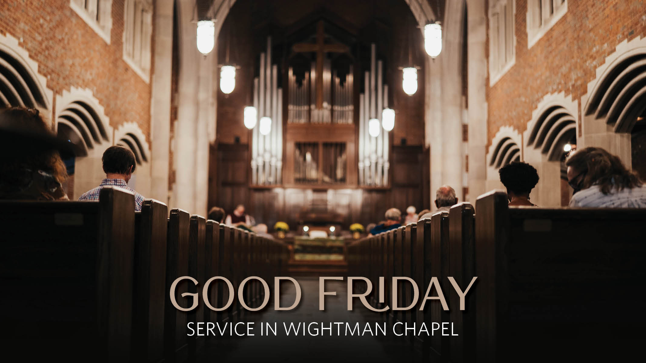 People worshipping in Wightman Chapel