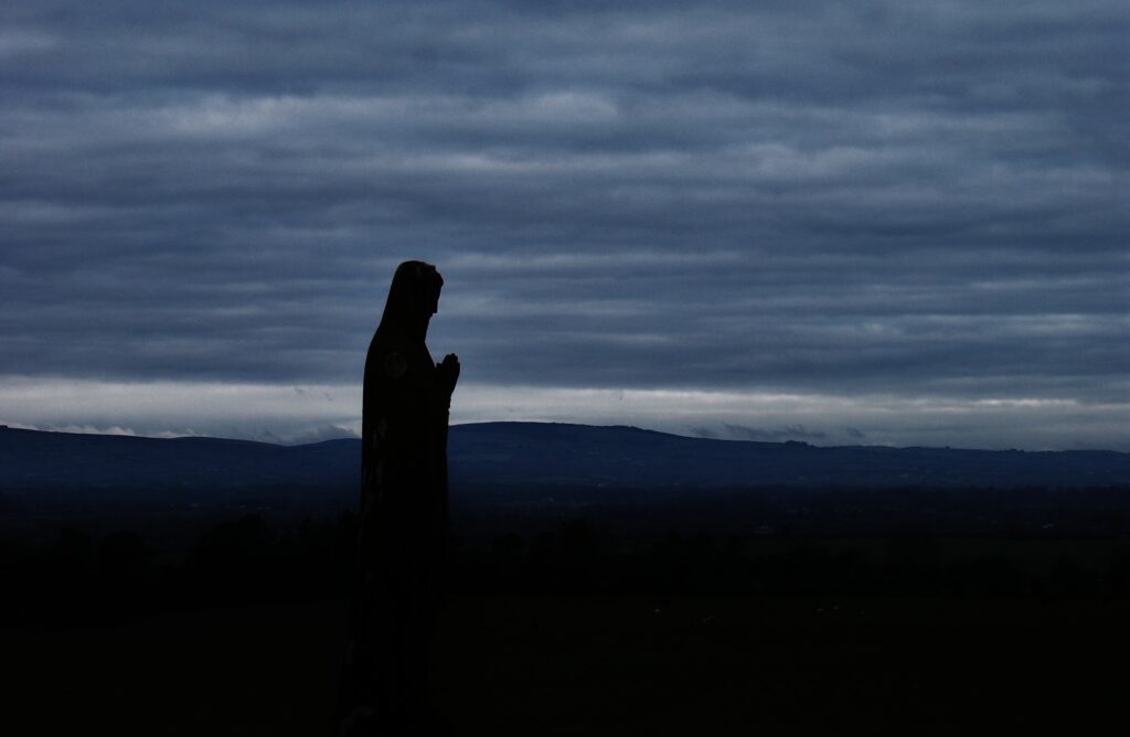 Silhouette of woman on the horizon